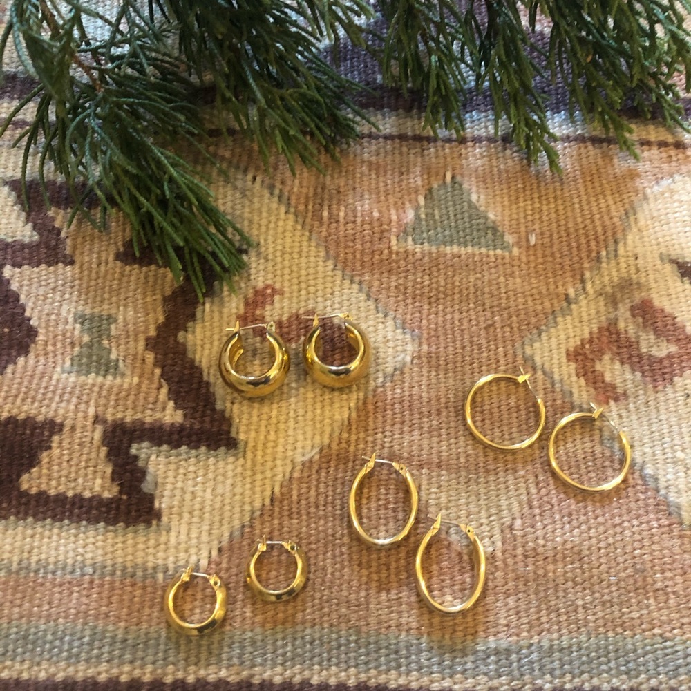 Gold tiny hoop bundle